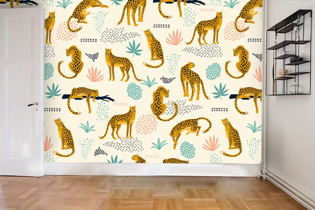 kombinasi wallpaper dan cat dinding