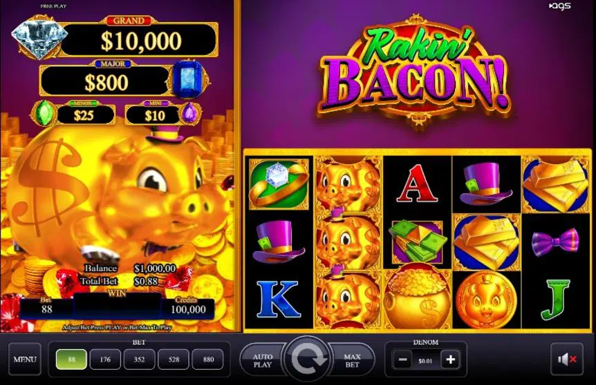 Rakin' Bacon slot machine tips 